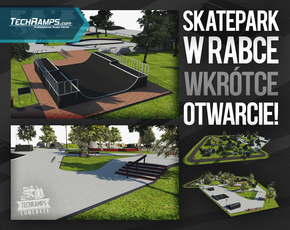 Wizualizacja projektu skateparku - Rabka Zdrój 